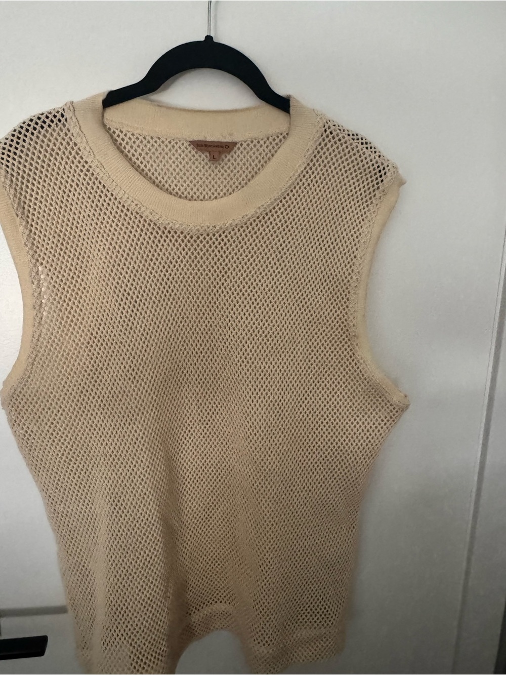 Sleeveless Mesh Knit Top - Cream Elia Beach